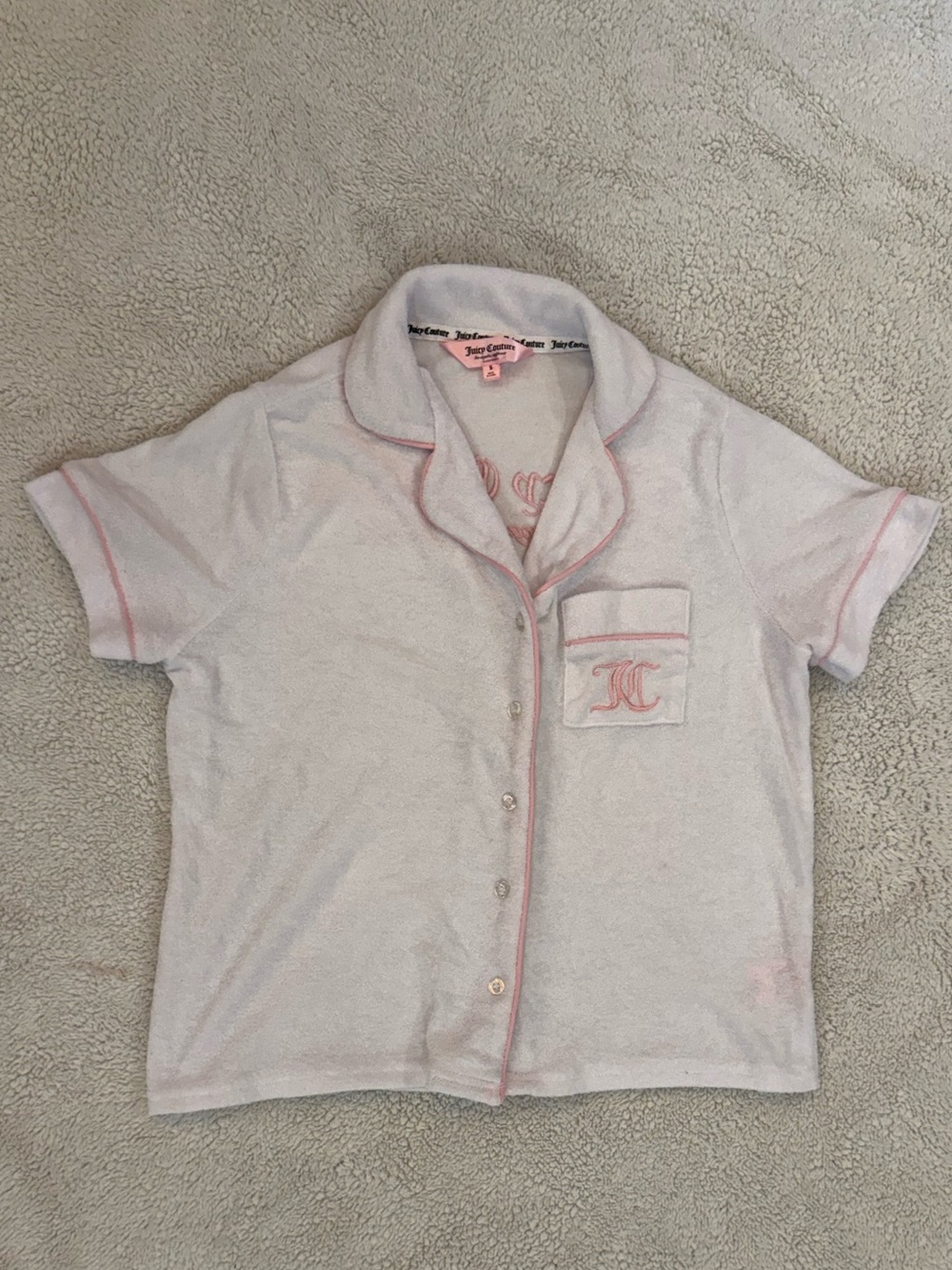 Juicy Couture Los Angeles Short Sleeve Lounge Tee with Pink details